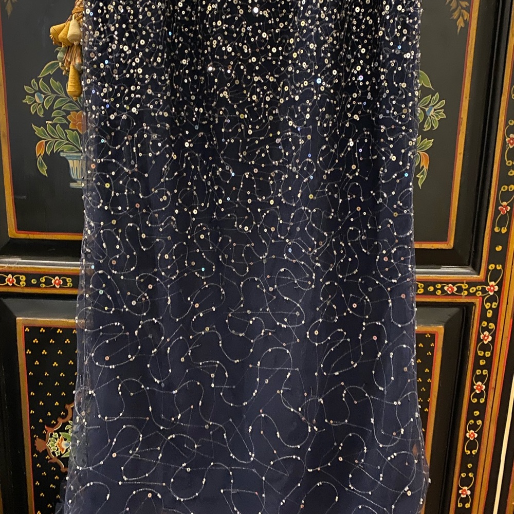 Rickie Freeman for Teri Jon Black and Silver Gown - Picture 5 of 10
